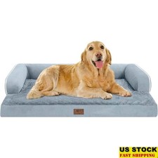 Orthopedic Waterproof Dog Bed U-Shaped Bolster Easy Clean Durable Foam Support