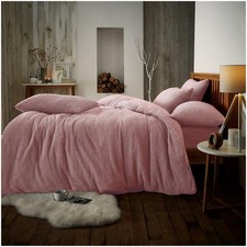 Teddy Bear Fleece Duvet Cover Quilt Soft Cosy Bedding Set & Pillowcases All size