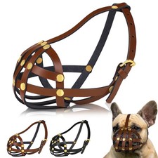 OOPSDOGGY French Bulldog Dog Muzzle for Short Snout - 9 inches, Brown