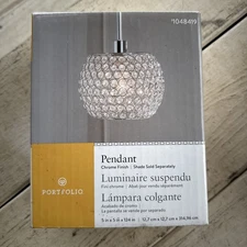 Portfolio Brushed Nickel Transitional Cylinder Pendant Light Fixture Kit 1048419