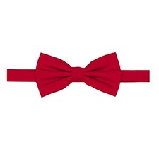 Men's Woven Subtle Mini Squares Adjustable Pre-Tied Banded Bow Tie Red