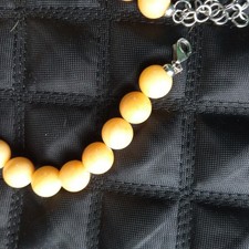 Eierschale, weisse Jade-Steinkette mit Silberverschluss 98 g Gewicht