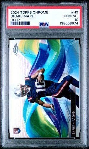 2024 TOPPS CHROME HELIX #H9 DRAKE MAYE ROOKIE RC PSA 10