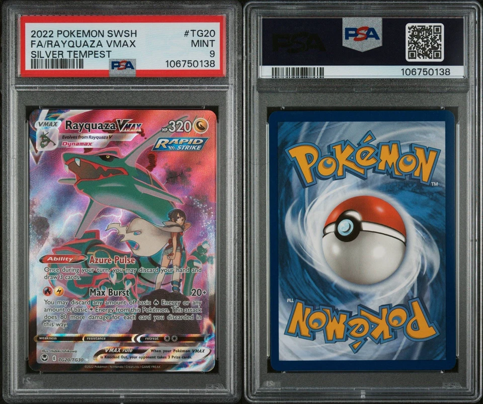 PSA 9 Rayquaza VMAX TG20/TG30 Silver Tempest Trainer Gallery Pokemon English - Image 3 of 3