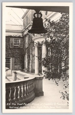 FDR Home Hyde Park NY Front Porch Real Photo Postcard National Historic Site