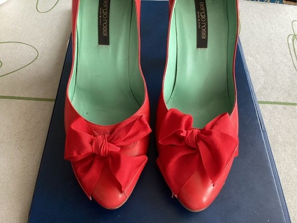 Women Sergio Rossi Heels Red Leather 37