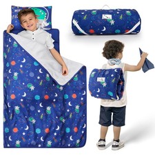 Toddler Nap Mat with Pillow Blanket Soft Sleeping Bag for Ages 3-6