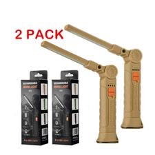 2pcs Portable COB LED Work Light Car Garage Mechanic USB Rechargeable Torch Lamp