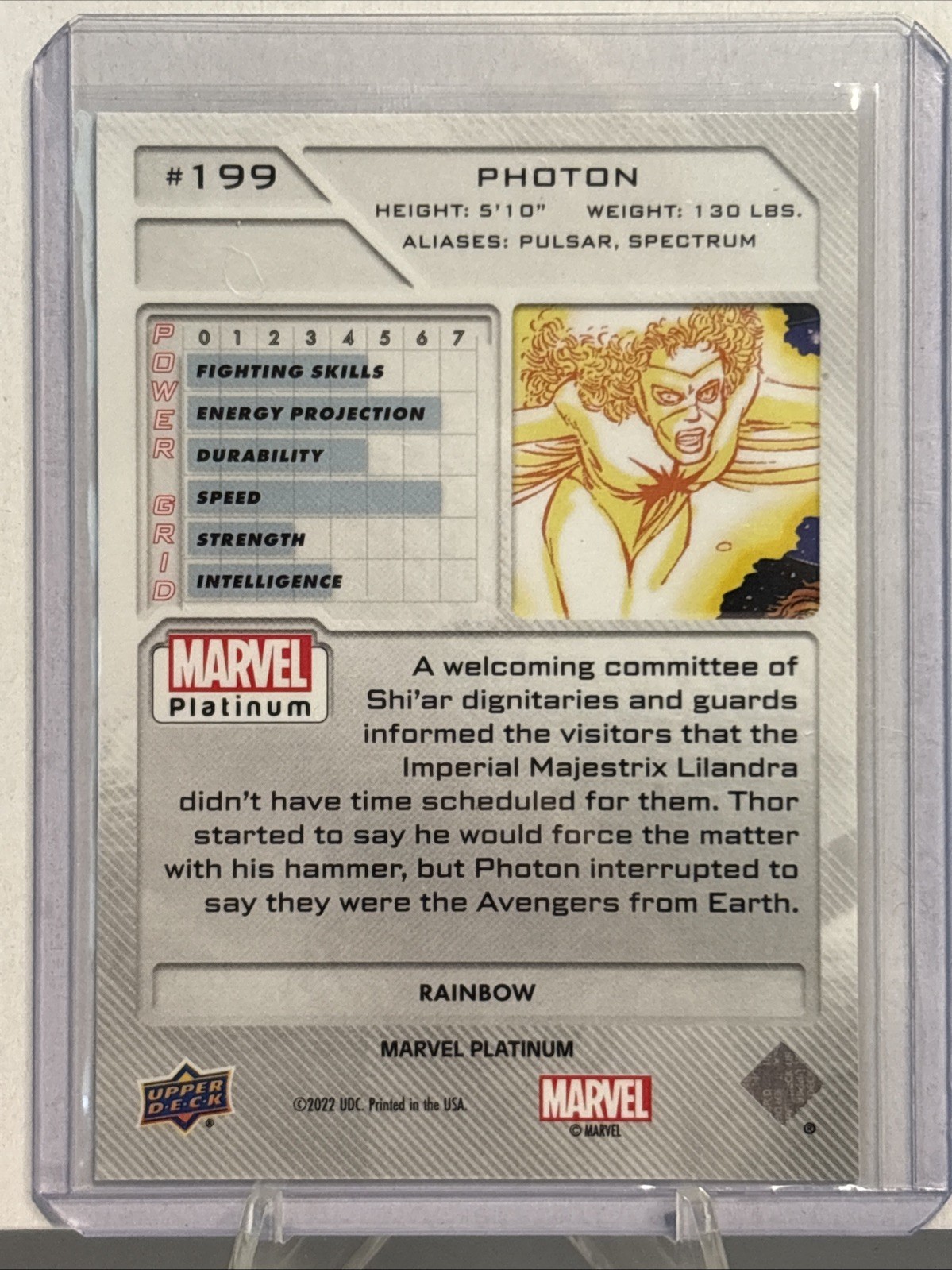 2022 Upper Deck Marvel Platinum Photon RAINBOW REFRACTOR #199