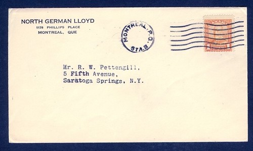 CANADA 1c SCROLL PRINTED MATTER NORTH GERMAN LLOYD c/c TO USA