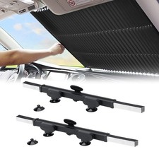 2pcs Car Front Retractable Windshield Sun Shade Visor Suv Window Block Cover 2pcs Car Front Retractable Windshield Sun Shade Visor Suv Window Block Cover