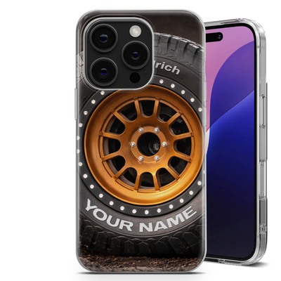 Personalized Off Road Tire Phone Case | Custom Name for Apple Samsung Google Hua