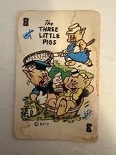 Vintage Disney Card Game Red Back The Three Little Pigs Russell Games
