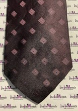 XMI Silk Brown Geometric Design Adjustable Neck Tie 3.75   New Without Tags 