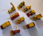 10 Matchbox & Lesney Diecast Heavy Equipment Vehicle Lot Dumper Refuse CAT