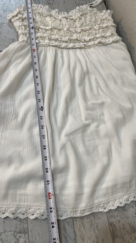 American Eagle AE Spaghetti Strap Crochet Mini Dress Size Medium White Sundress - Picture 19 of 19