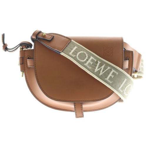 Loewe Gate Dual Bag Mini Shoulder Brown Leather Gold Hardware Used 09e3a6d8d70c1