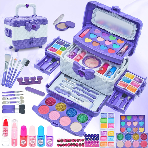 Set Di Trucchi per Bambini E Bambine - 57 Pezzi Anallergici Set Trucchi Bambina - Foto 10 di 12