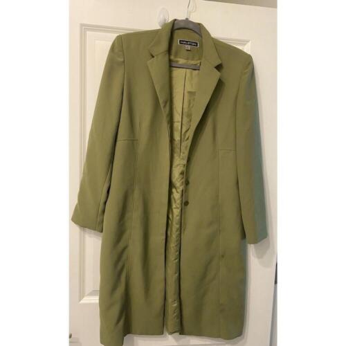 Rare Vintage Lime Green Halston Lined Collared Buttons Jacket Corpcore Sz 8
