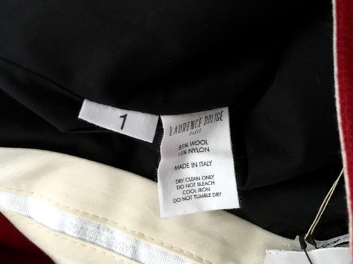 womens red wool pants trousers Laurence DOLIGE PARIS designer Sz 1 S $394 NWT - Picture 5 of 7