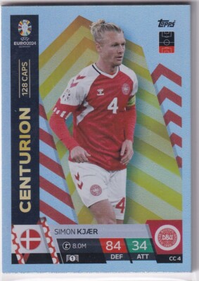 Topps Euro 2024 Match Attax Karte Centurion CC4 Simon Kjaer CC 4