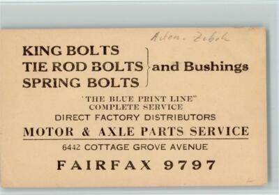 11037350 - Chicago postal stationery - complete service, 1925 engine & axle parts,