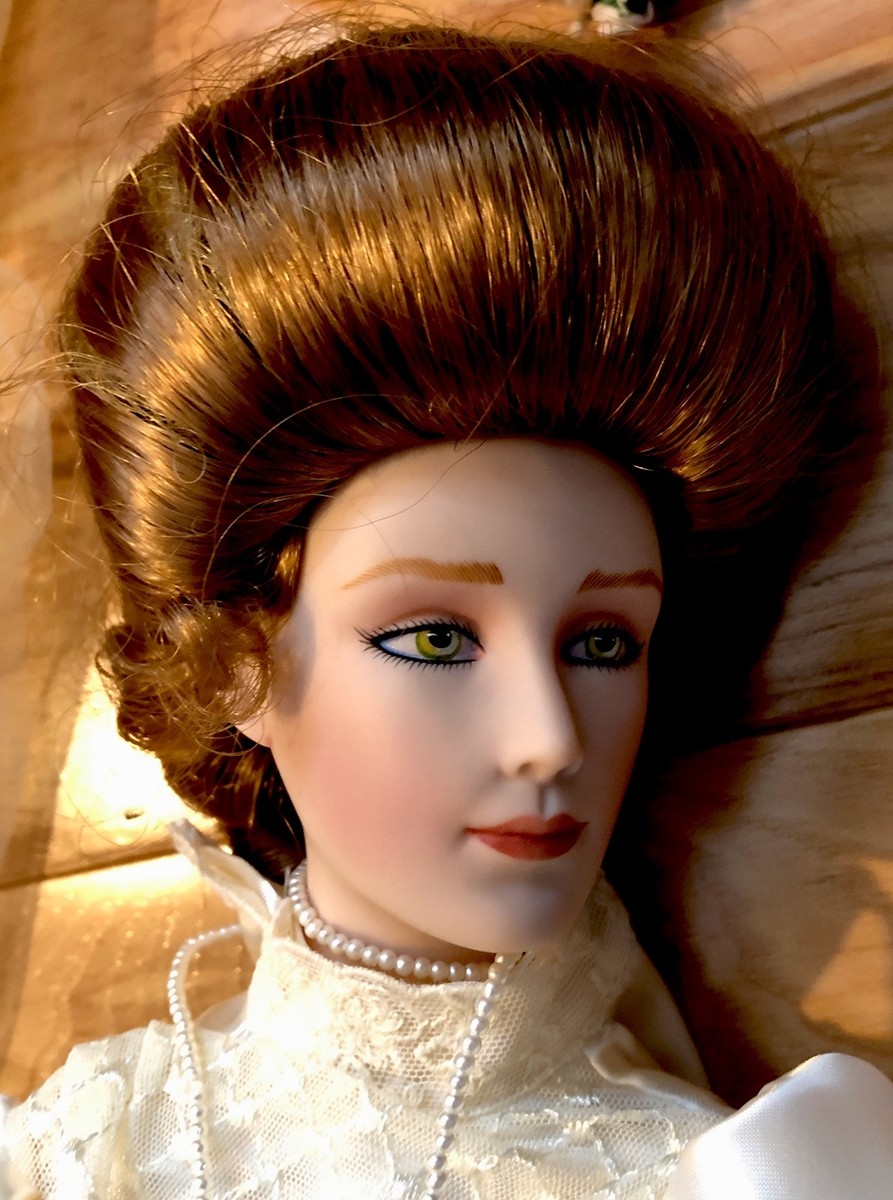 レア 美品 FRANKLIN HEIRLOOM DOLLS ビスクドール 陶器ド NIB 1989 Franklin Heirloom Dolls Gibson Girl Boudoir Doll - Etsy