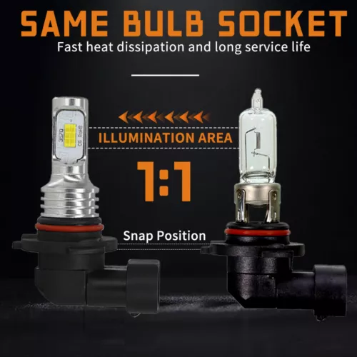 9006 9005 LED Headlights Kit Combo Bulbs 10000K High Low BEAM Super White Bright - Picture 11 of 16