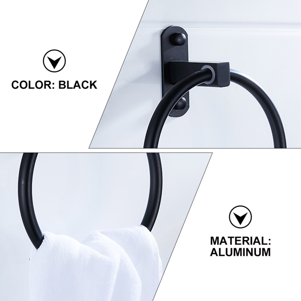 Kitchen Hook Aluminum Towel Ring Wall Mount Towel Hanger Bathroom Towel