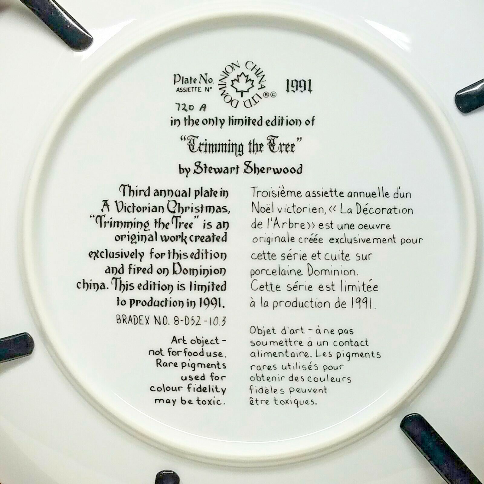 Dominion China, Ltd. Stewart Sherwood, "TRIMMING THE TREE" Collector Plate, 1991 eBay