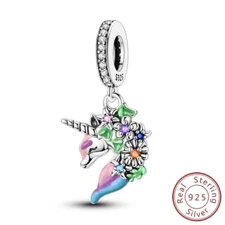 MULA Real 925 Sterling Silver DIY Charm CZ Enamel Lucky Horse For Women Bracelet
