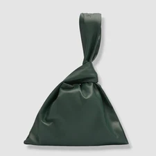 $375 Nanushka Women's Green Vegan Leather Jen Top-Handle Tote Purse Bag