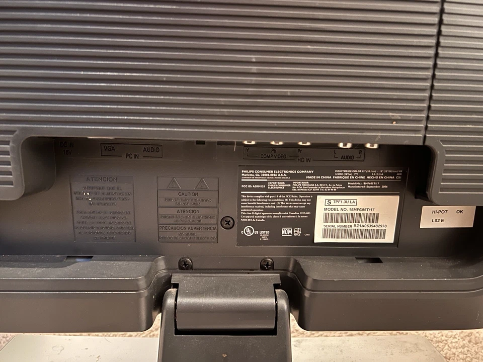 Untested Philips Magnavox Silver 15 inch HD TV Monitor - Image 3 of 3