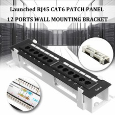 Cat6 12 Port Pro RJ45 Mini Patch Panel 110 Network w/ Surface Wall Mount Bracket