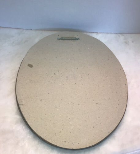 Ceramic Antiqued Look Oval Mirror Light Brown w Dusting Of Green Floral 11”x13” - Picture 7 of 9