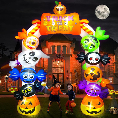 10FT Tall Halloween Inflatables Archway Candy Ghost, Giant Halloween Outdoors De