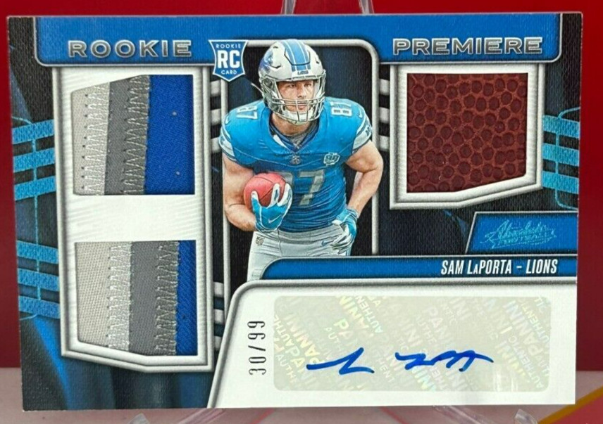 Sam LaPorta Panini Absolute Rookie Premiere Materials Autographs #RPMSL Base
