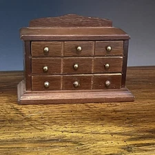 Vintage Dollhouse Miniature Wooden Dresser Chest of Drawers