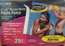 NCR 4" x 6" Deluxe Matte Photo Paper - 25 Sheets  2 Packages Available  SEALED
