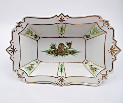 Art Deco Schale L 37 cm Schwarzenhammer Schumann & Schreider Porzellan um 1920
