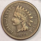 1859 Indian Head Cent Near Extremely Fine XF Coin #18472