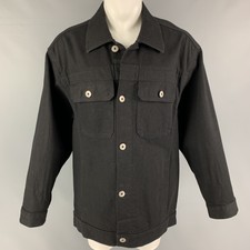 Maison Margiela Size Xs Black Multi-color Abstract Cotton Oversized Jacket