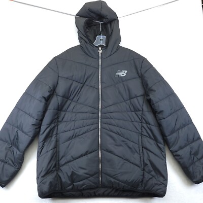 Women s New Balance Black Quilted Puffer Hooded Tech Jacket Size 3X NWT