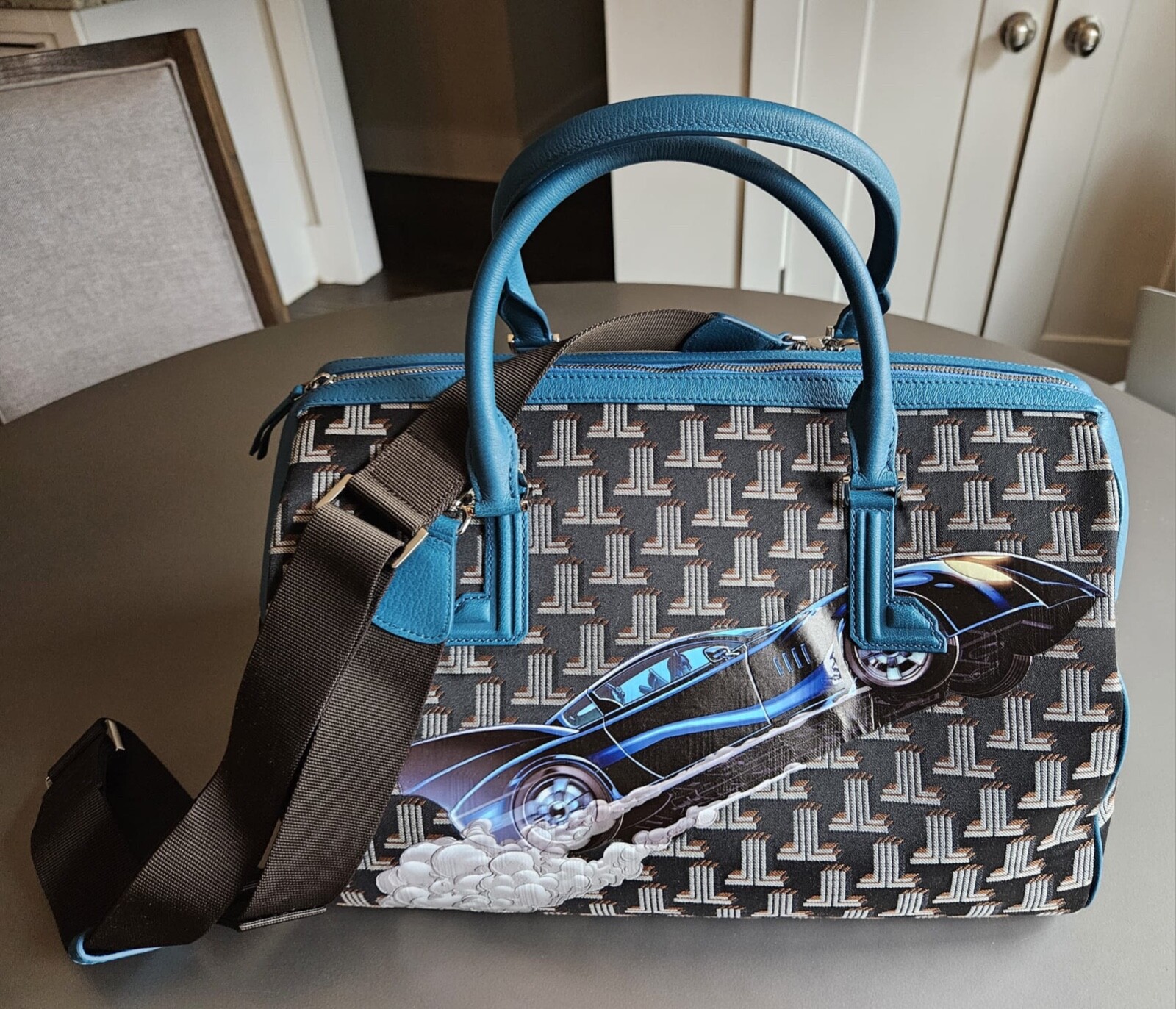 Lanvin "Batman" Large Purse w/ Long-Strap & Handles; Super Rare+Cool+Excellent!