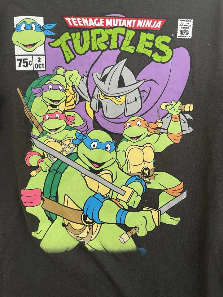 Nickelodeon Teenage Mutant Ninja Turtles Kids Boys Graphic T-Shirt Dark Gray M 8 - Image 3 of 4