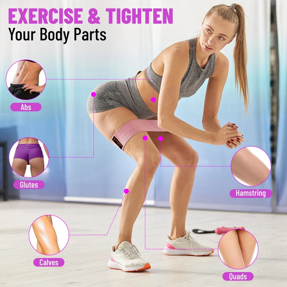 Bandas de resistencia de alta resistencia de 3 piezas para yoga, pilates, glúteos de cadera y muslo, 3 niveles Foto 3 de 4
