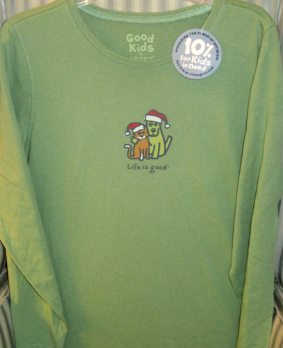 NWT! LIFE IS GOOD "GOOD KIDS " HOLIDAY L/S TEE..."SANTA ROCKET & CAT"" ( 10 ) - Picture 2 of 5