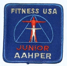 Fitness USA Junior AAHPER Embr. Patch c1970's? 3" x 3" VGC (#1)