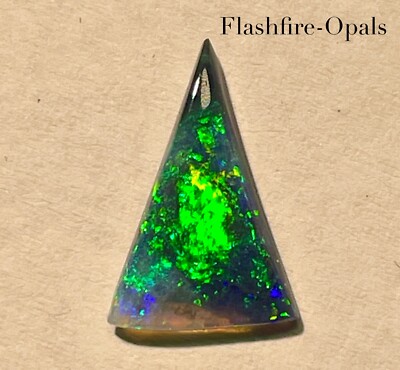 1.3ct GEM BLACK OPAL LEUCHTEND GRÜN-TÜRKISE PATTERN VIDEO  FLASHFIRE-OPALS
