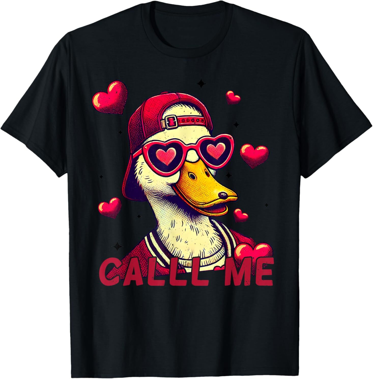 Call Me Duck Sunglasses Heart Hunting Valentine Day T-Shirt